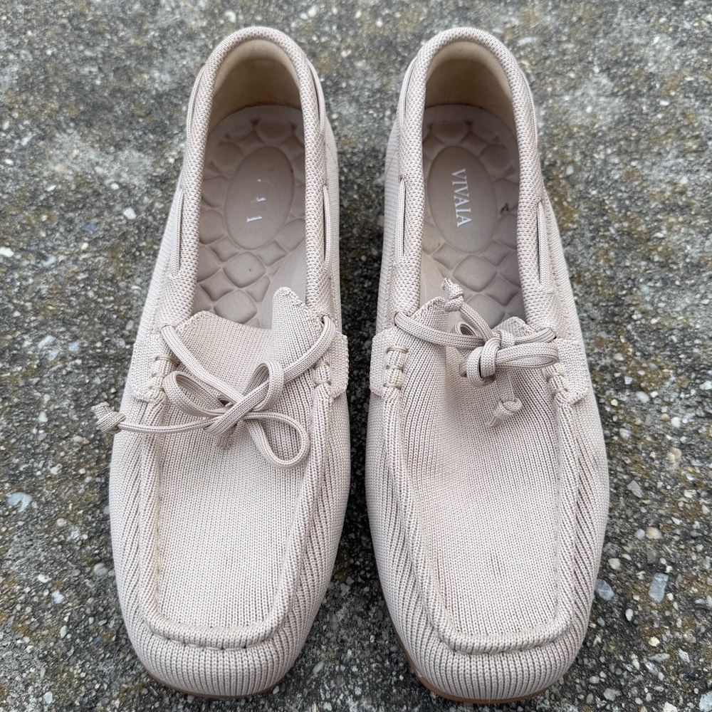 Vivaia Tan Jackie Square Toe Slip On Loafers Comfort Drivers Preppy EU 39 - Picture 2 of 6